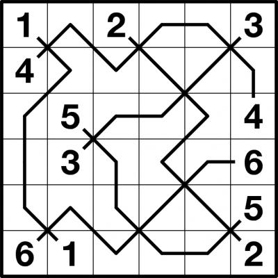 Diagonal Numberlink example